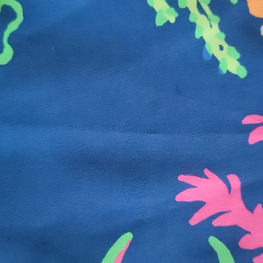 Lilly Pulitzer Sanilla Silk Off The Shoulder "Indigo All A Glow" Print Size S - Picture 6 of 13